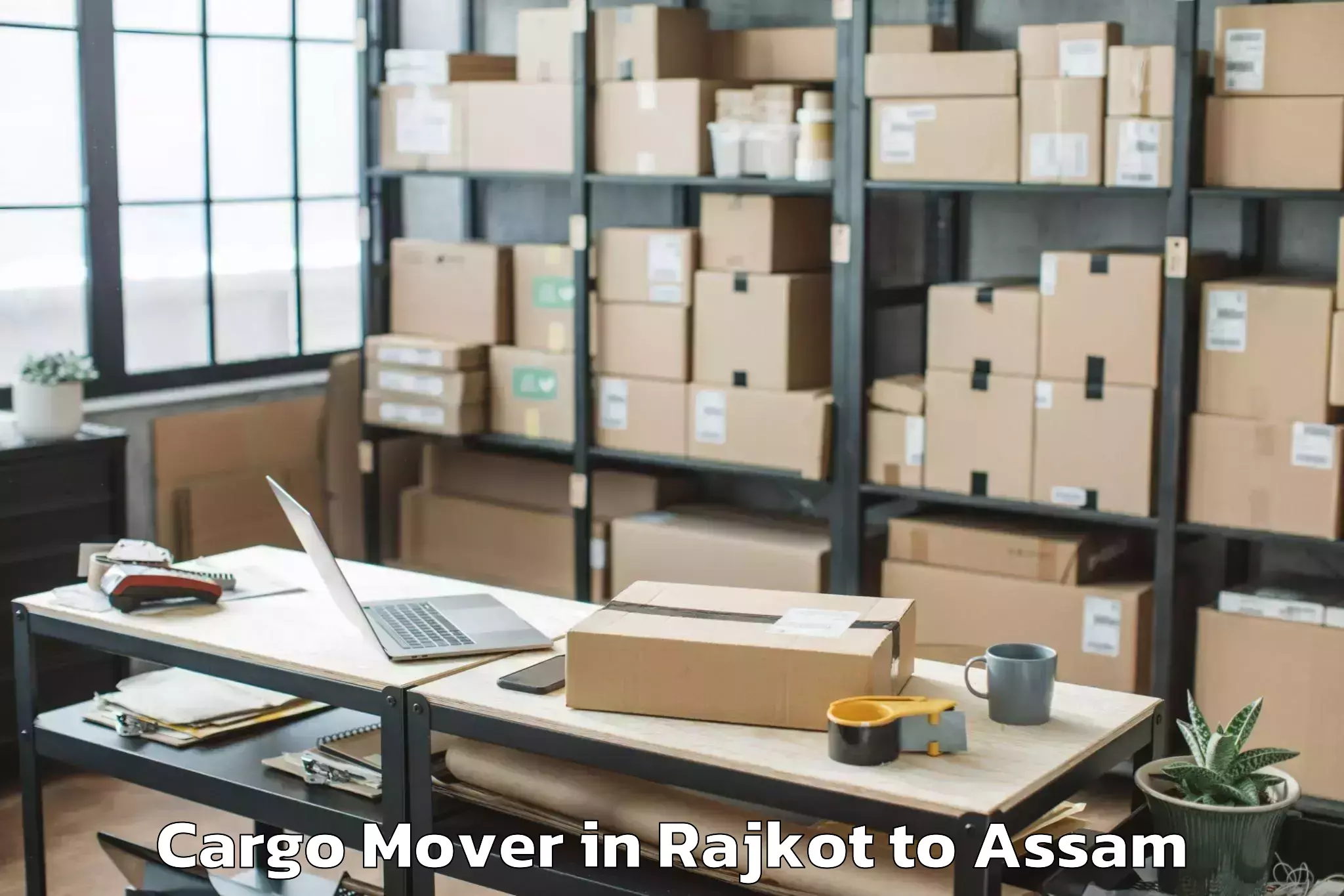 Top Rajkot to Abhilashi University Jorhat Cargo Mover Available